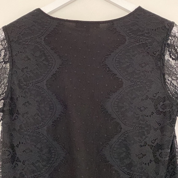 BRIXON Ivy Black Lace-Style Top With Fringe Sleeves, Small - Picture 5 of 7